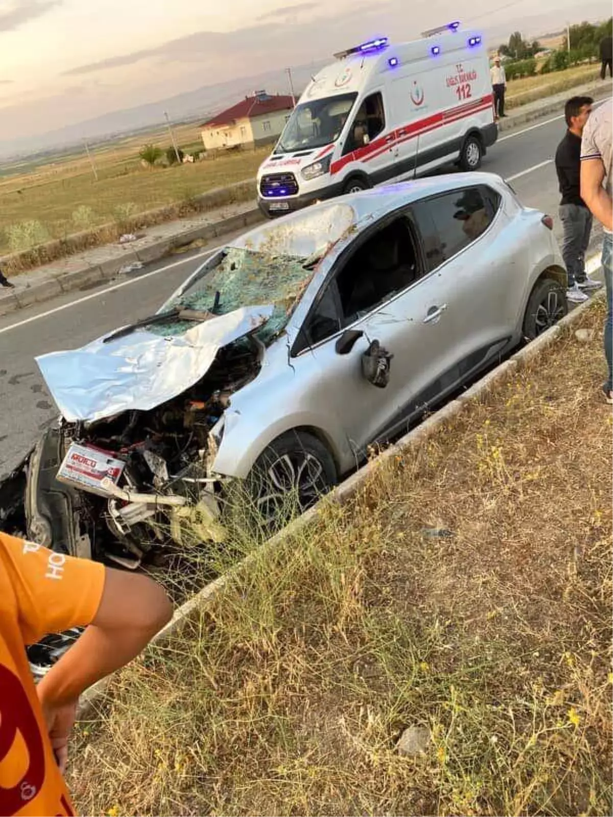 Muş'ta Otomobil İneğe Çarptı, 1 Yaralı