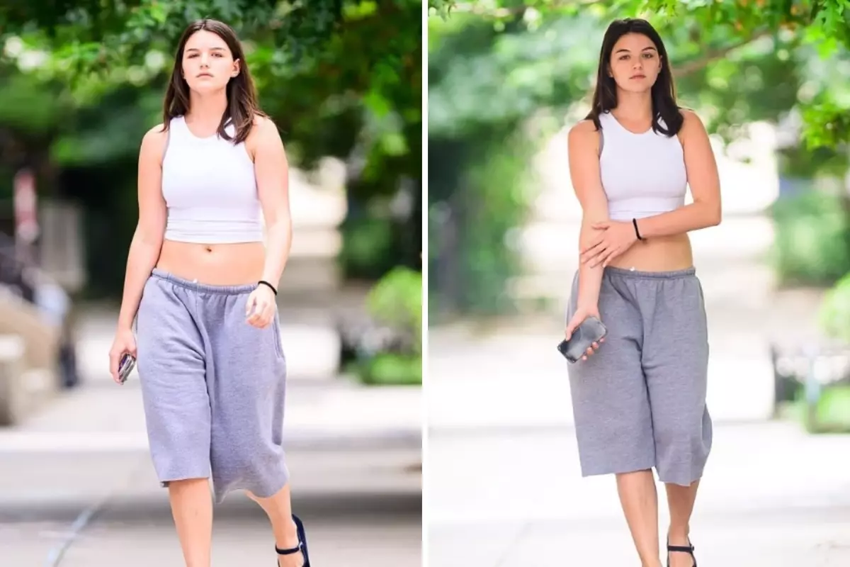 Tom Cruise'un kızı Suri, göbek piercingiyle New York'ta gündem oldu